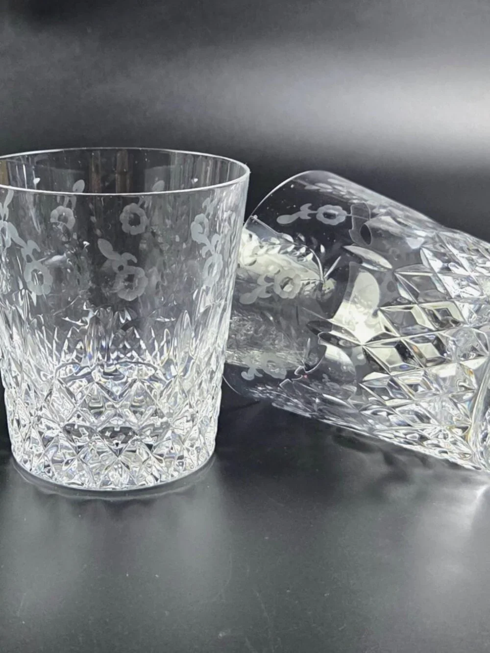 Vintage Rogaska Gallia - Double Old Fashioned Glasses - Set of 2 - Yugoslavia